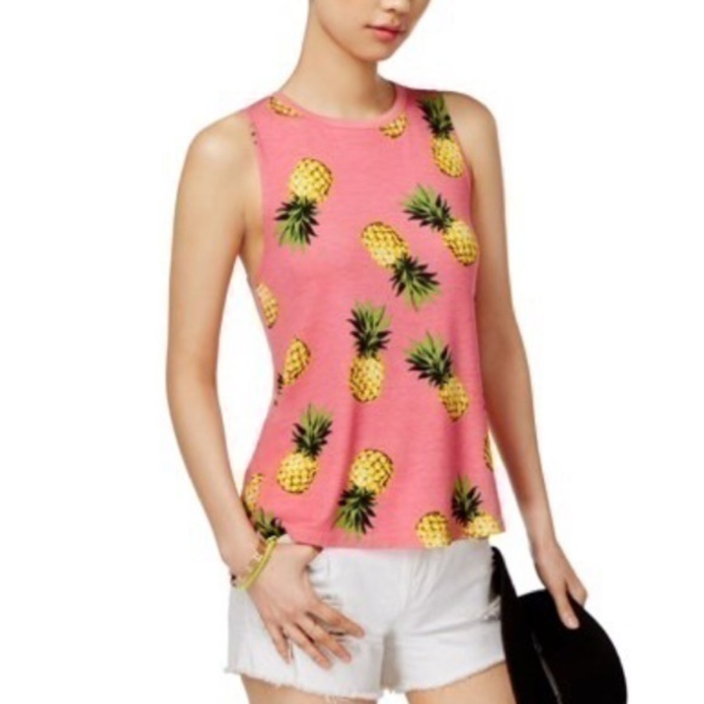 Carbon Copy Womens Pineapple Tank Top pink XL